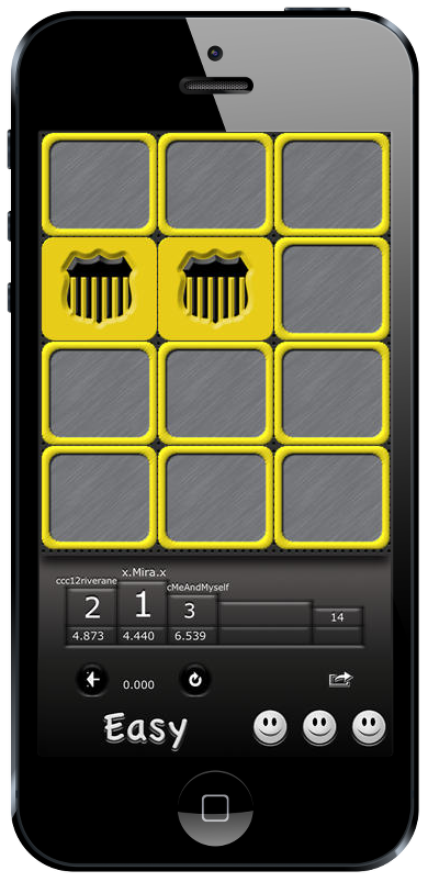 MatchX matching game displayed on an iPhone